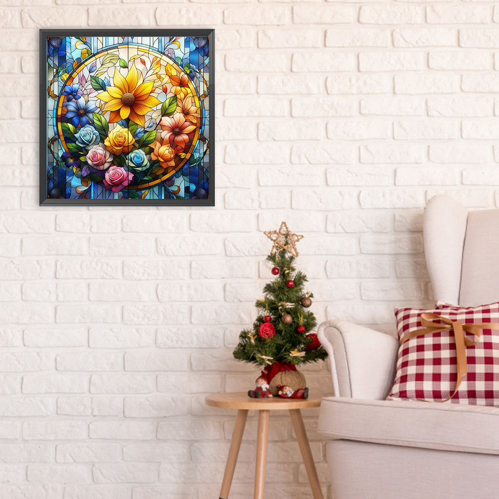 Glass Wind Flower - Full Round Drill Diamond Painting 30*30CM