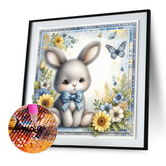 Gray Rabbit - Full Round Drill Diamond Painting 30*30CM
