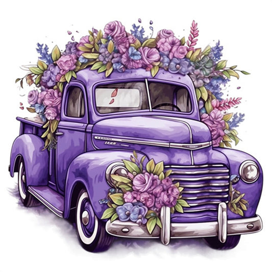 Purple Truck - Full Square Drill Diamond Painting 30*30CM