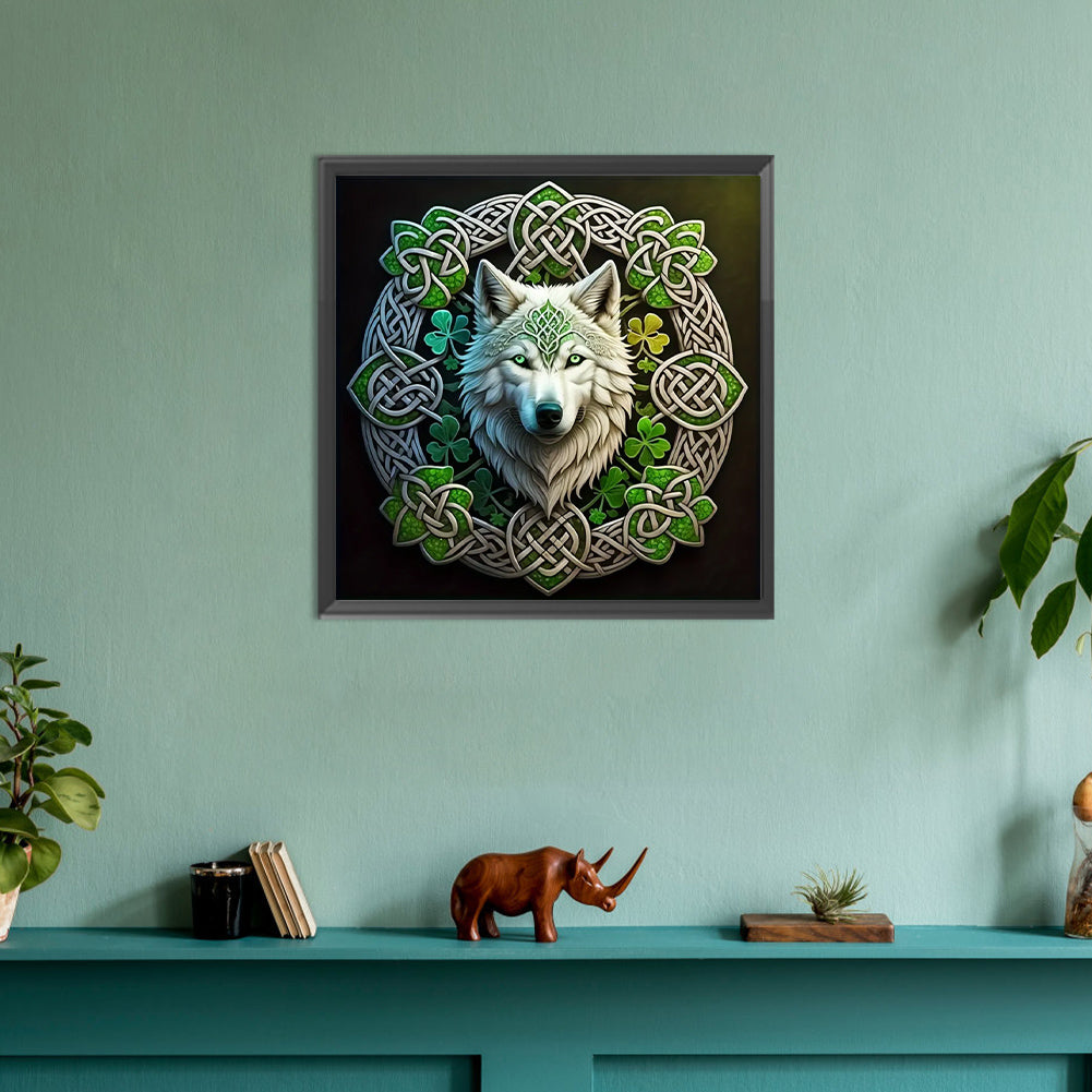 Mandala Wolf - Full Round Drill Diamond Painting 30*30CM
