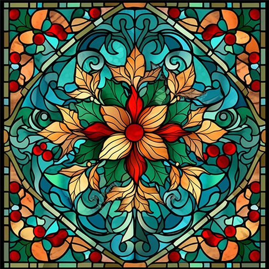 Glass Painting Flowers - Full Square Drill Diamond Painting 40*40CM