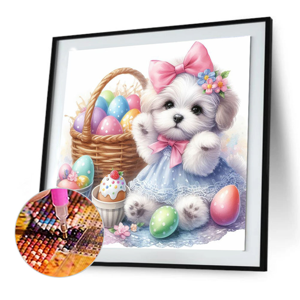 Ravenclaw Puppies And Easter Eggs - Full Round Drill Diamond Painting 30*30CM