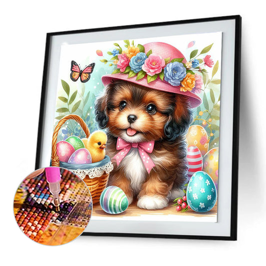 Ravenclaw Dog And Easter Egg - Full Round Drill Diamond Painting 30*30CM