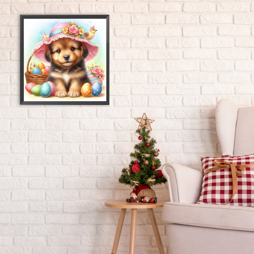 Pastoral Dog And Easter Egg - Full Round Drill Diamond Painting 30*30CM