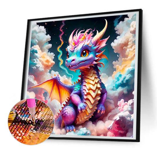 Colorful Dragon In The Mist - Full Round Drill Diamond Painting 30*30CM