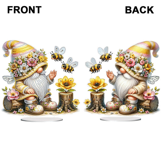 Gnome Double Sided Effect Diamond Painting Tabletop Ornaments Kit (Bee Gnome)