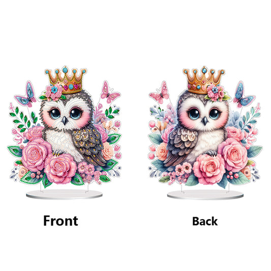 Double Side Special Shaped Flower Owl Diamond Painting Tabletop Ornaments Kit