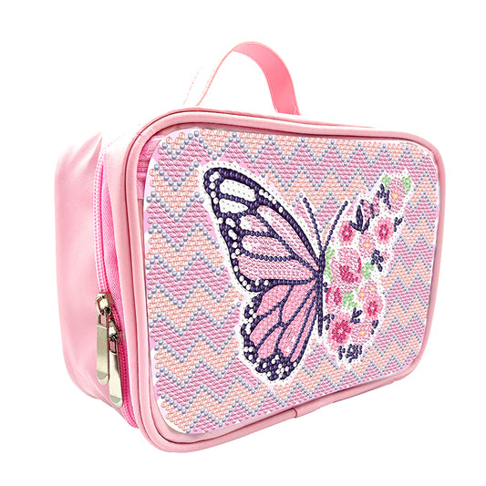Butterfly Pattern 5D DIY Diamond Painting Makeup Bag Rhinestone Zipper Handbag