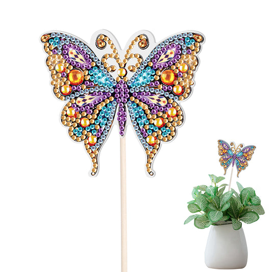 Special Shape Butterfly Garden Stake Diamond Art Craft Kits for Adults Beginners