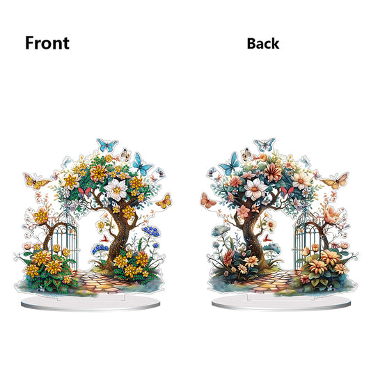 Double Side Special Shaped Yard Flower Tree Desktop Diamond Painting Art Kits