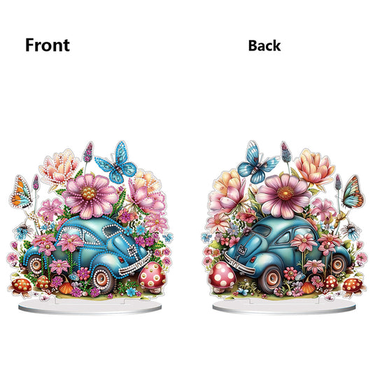 Double Side Special Shaped Flower Classic Car Desktop Diamond Painting Art Kits