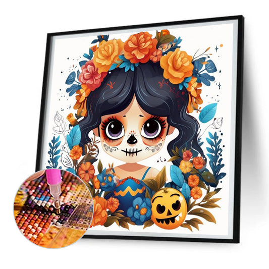 Skull Doll - Full Round Drill Diamond Painting 30*30CM