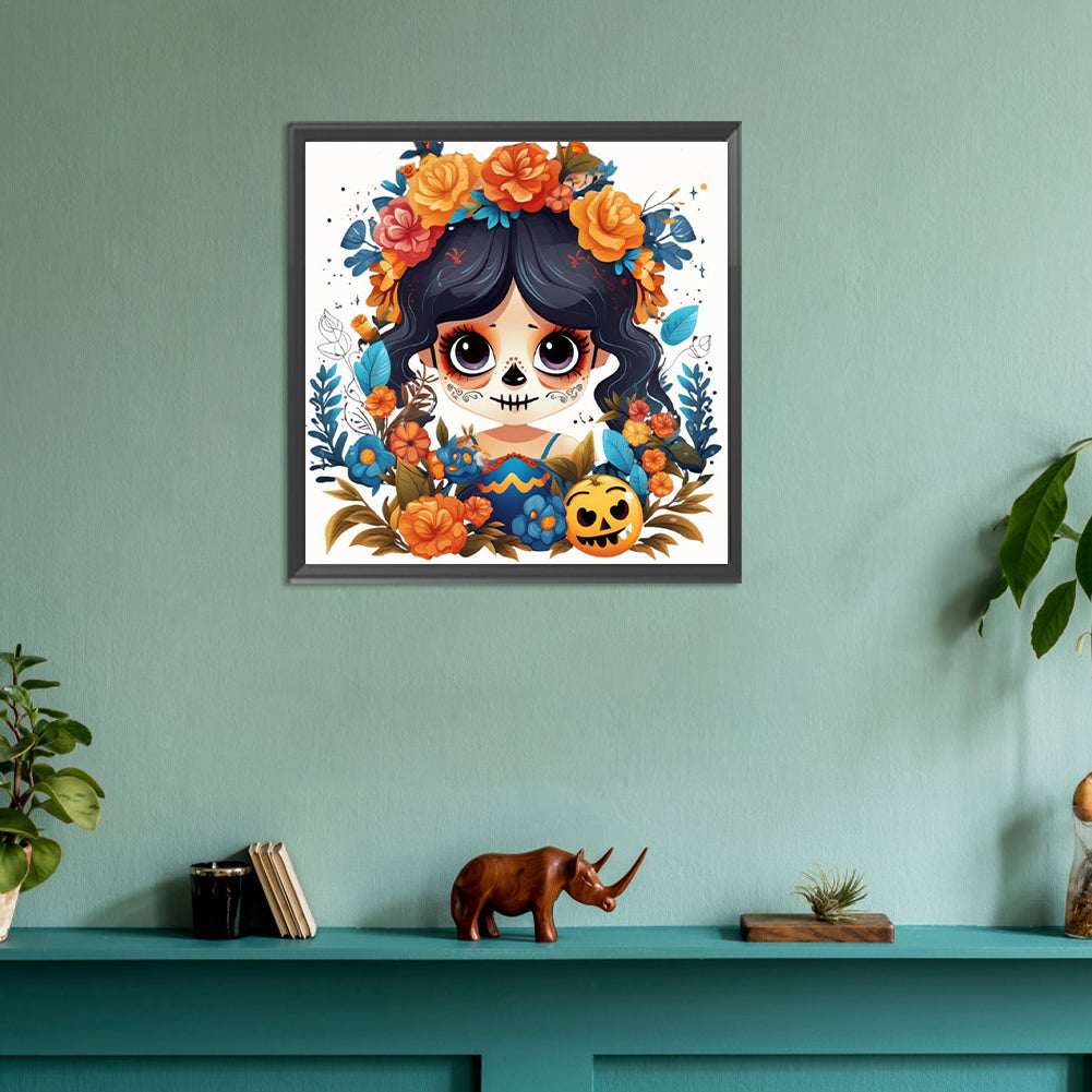 Skull Doll - Full Round Drill Diamond Painting 30*30CM