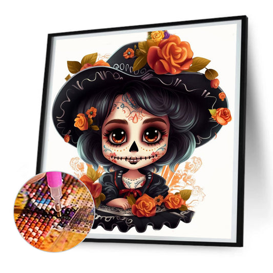 Skull Doll - Full Round Drill Diamond Painting 30*30CM