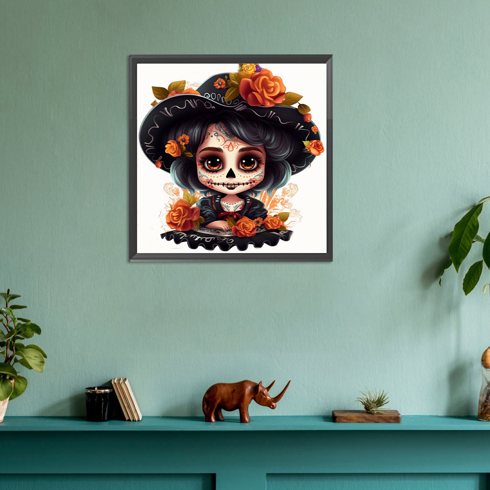 Skull Doll - Full Round Drill Diamond Painting 30*30CM