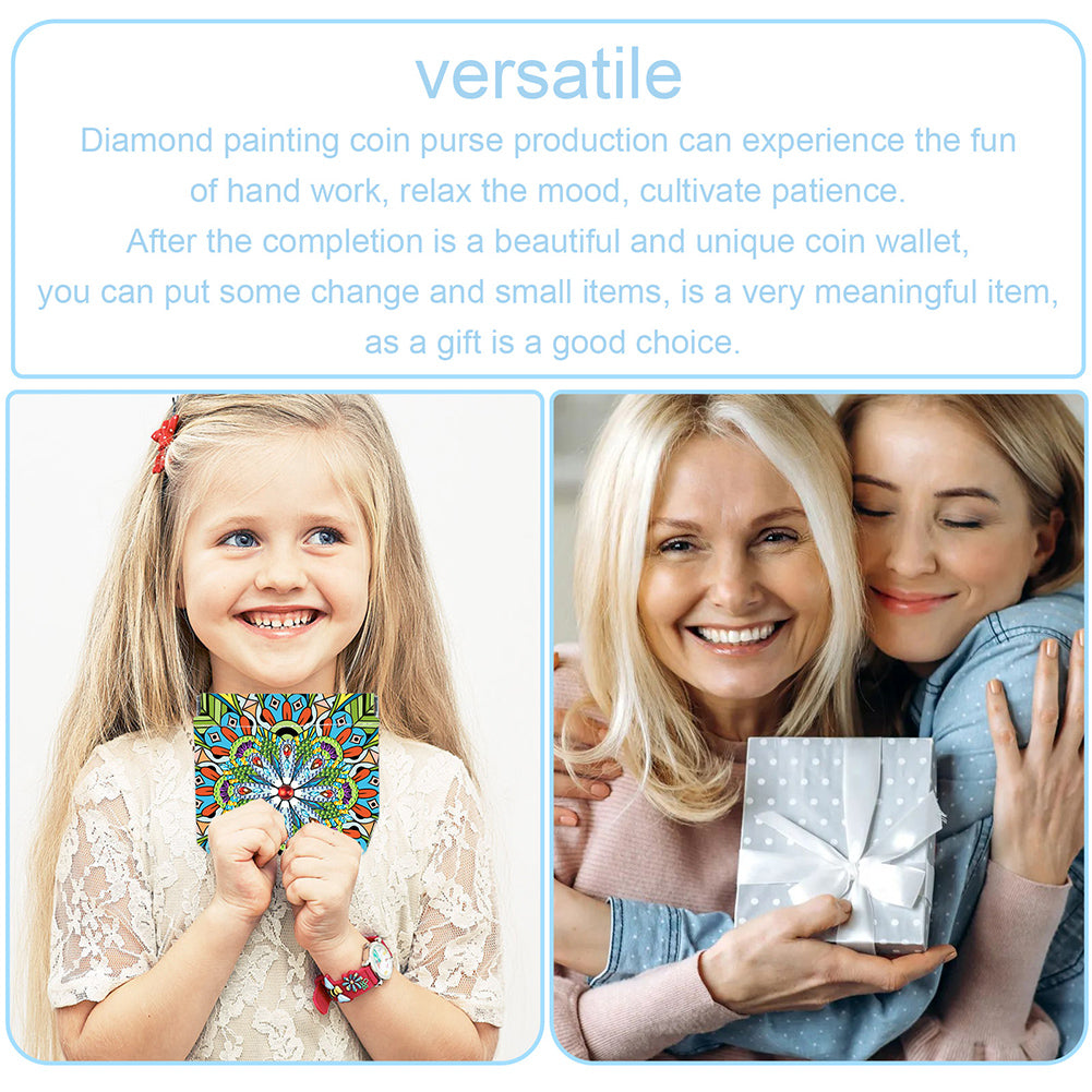 PU Partial Special Shaped Mandala 5D DIY Diamond Painting Wallet Gifts for Women