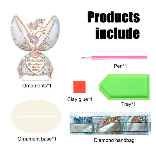 Special Shaped Broken Egg Horse Diamond Painting Desktop Decoration for Office