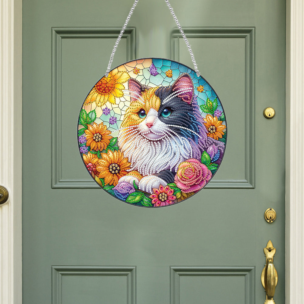 Acrylic Special Shaped Cat 5D DIY Diamond Art Hanging Decorations Home Decor