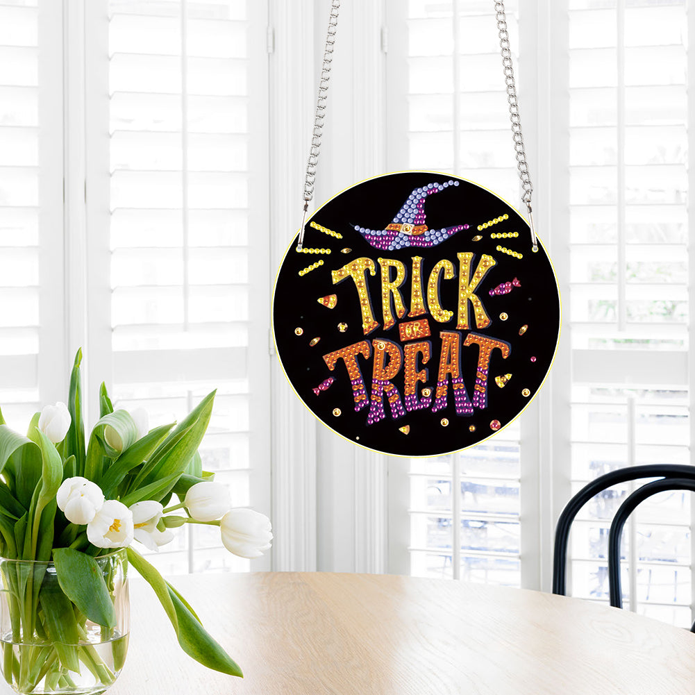 Halloween Trick Or Treat Special Shape Diamond Painting Art Pendants for Home