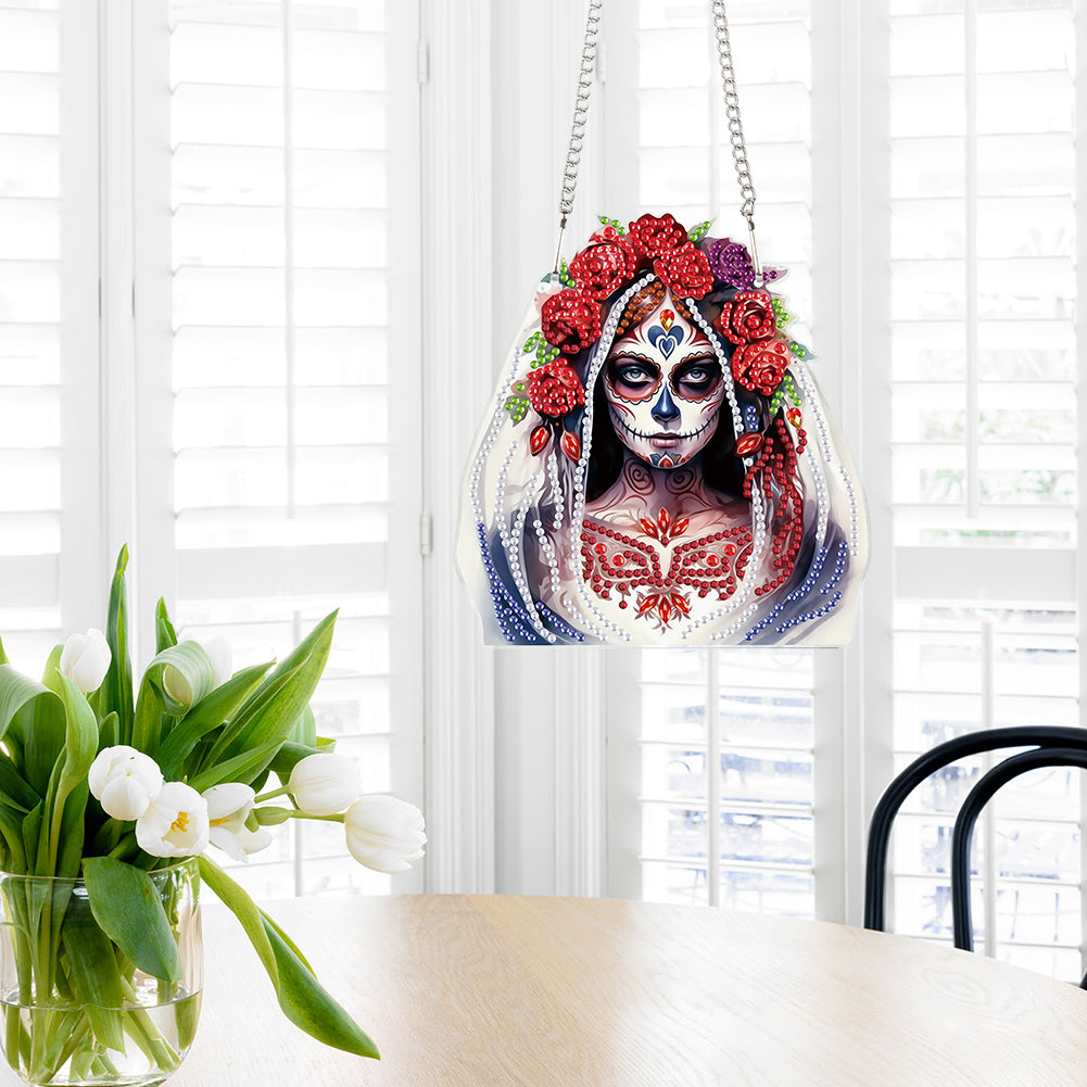 Halloween Skeleton Special Shape Diamond Painting Art Pendants for Wall Decor
