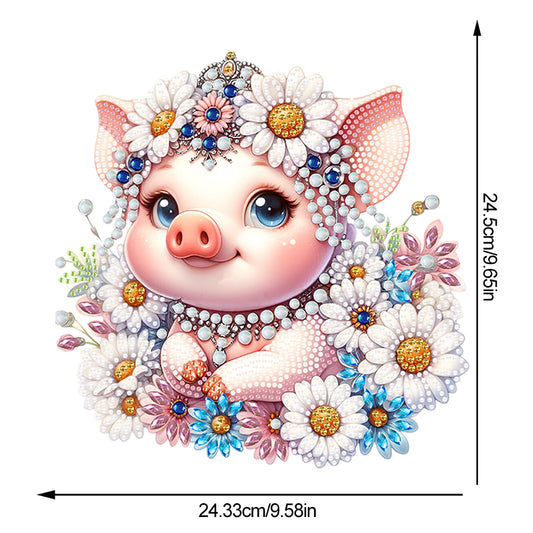 Acrylic Daisy Pig Diamond Painting Desktop Ornaments for Bedroom Table Decor