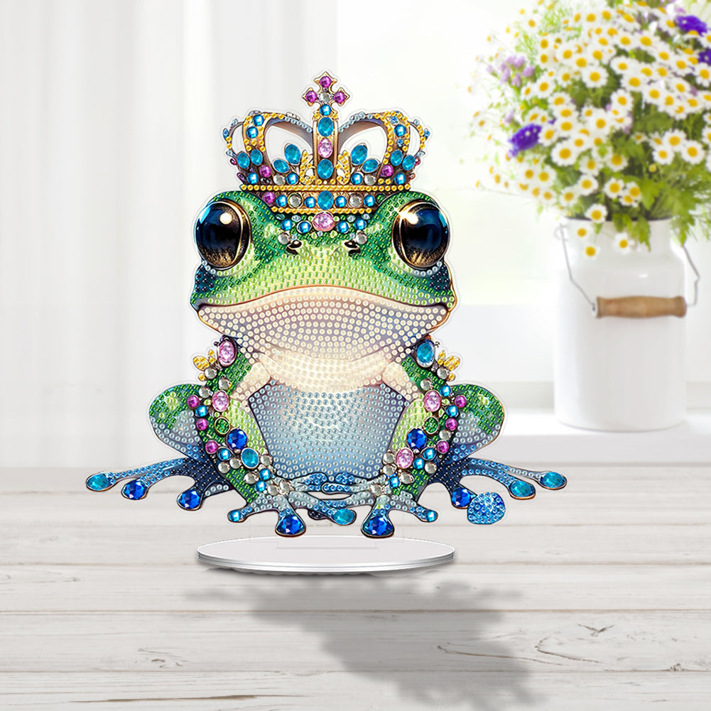 Acrylic Frog Prince Diamond Painting Desktop Ornaments Bedroom Table Decor