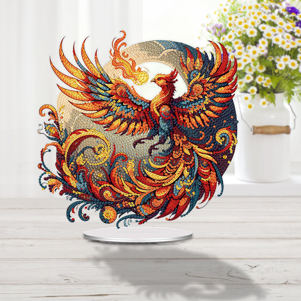 Acrylic Phoenix Diamond Painting Desktop Ornaments Bedroom Table Decor
