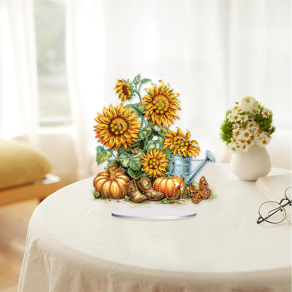 Special Shape Sunflower Garden Desktop Diamond Art Kits Bedroom Table Decor
