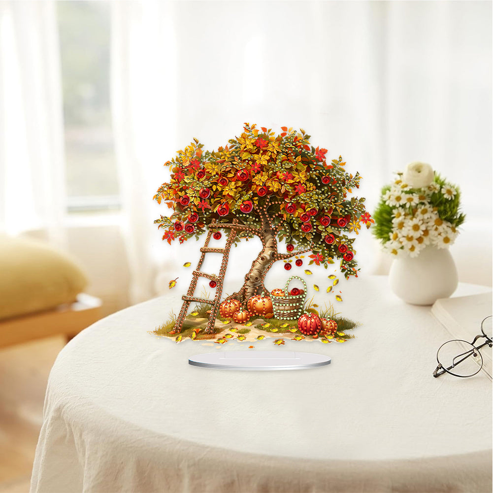 Special Shape Autumn Fruit Tree Desktop Diamond Art Kits Bedroom Table Decor