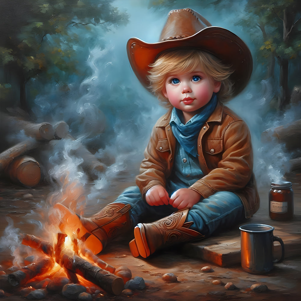Cowboy Kid - Full Round Drill Diamond Painting 40*40CM