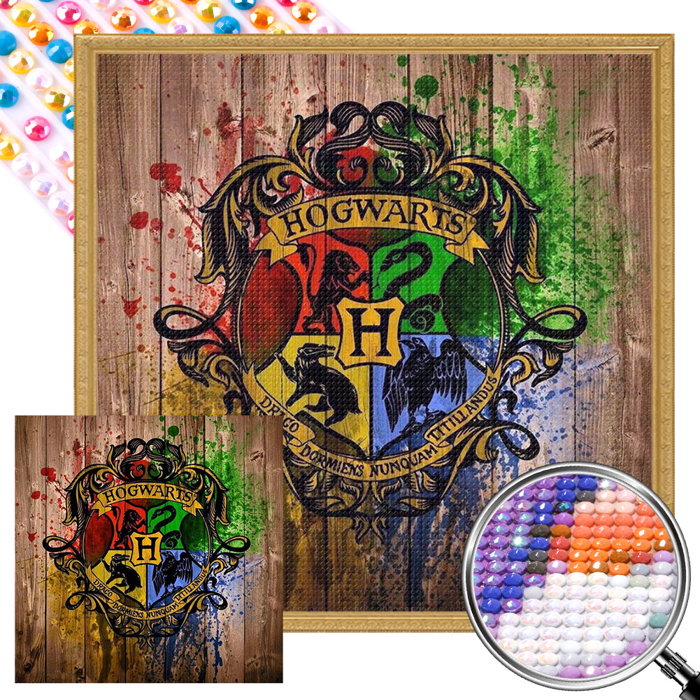 Hogwarts School Emblem - Full AB Round Drill Diamond Painting 40*40CM