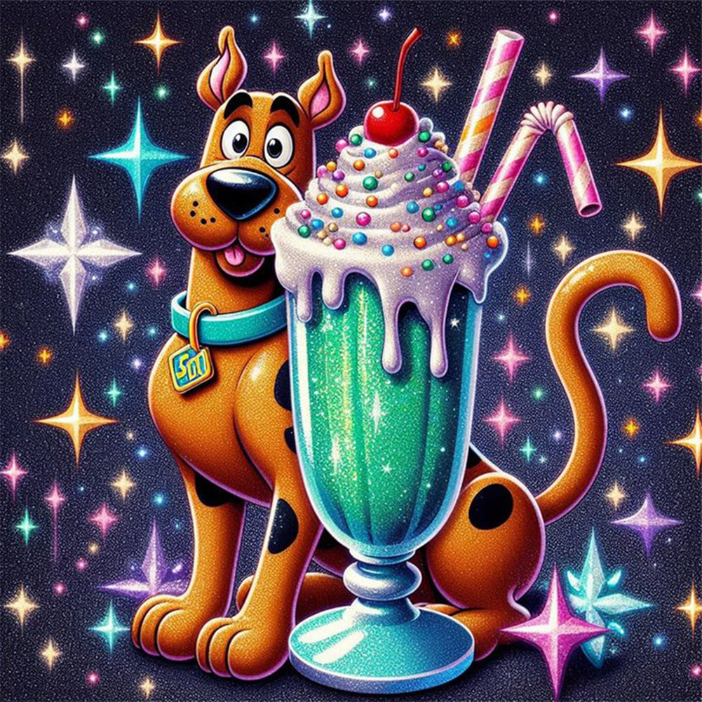 Scooby-Doo And Ice Cream - Full Round Drill Diamond Painting 30*30CM