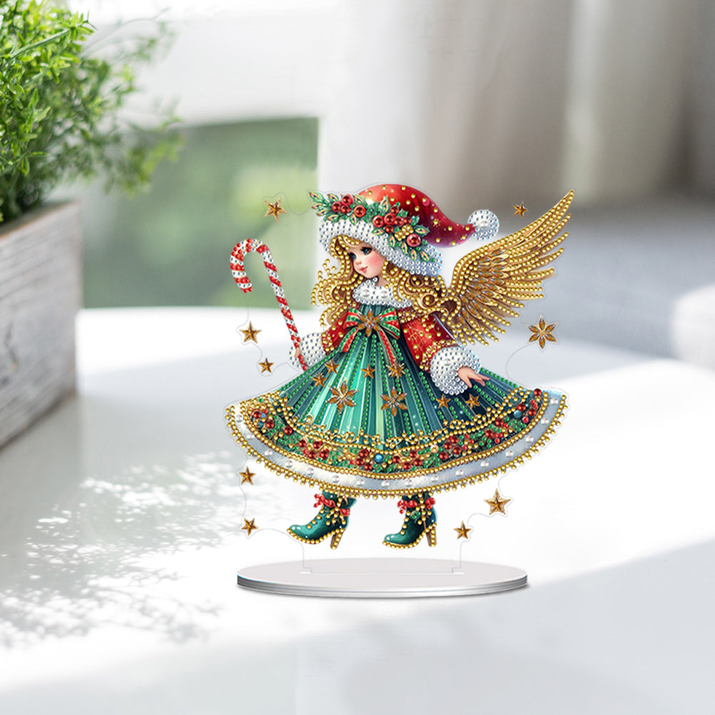 Special Shape Angel Girl Table Top Diamond Painting Ornament Kits for Bedroom
