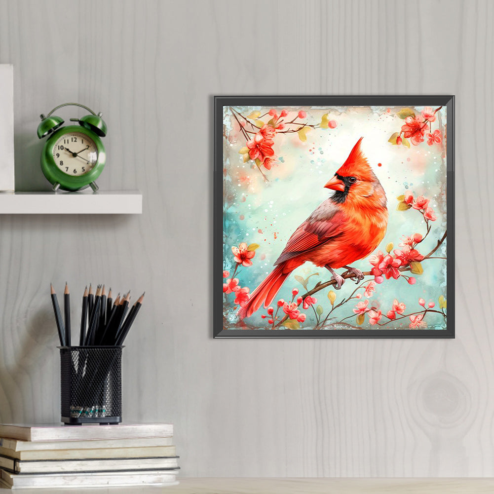 Red Linnet On Branch - Full AB Round Drill Diamond Painting 40*40CM