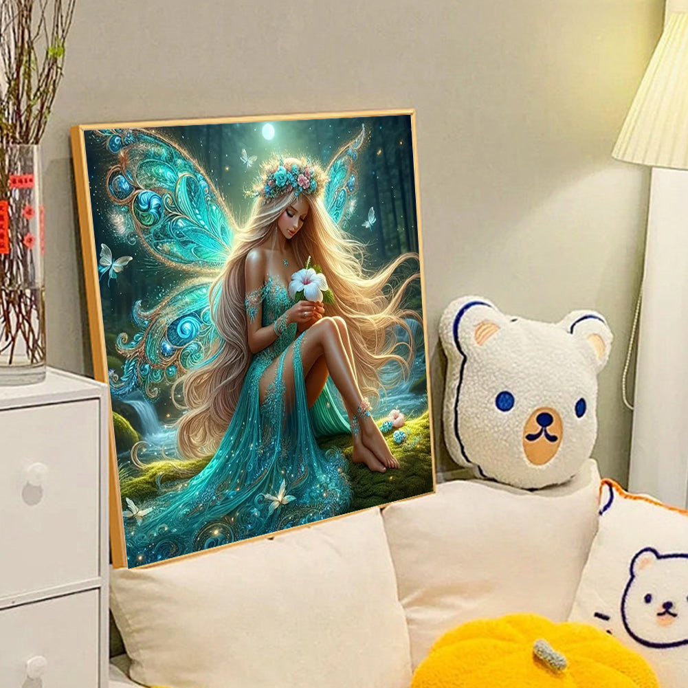 Butterfly Girl - Full Round Drill Diamond Painting 40*40CM