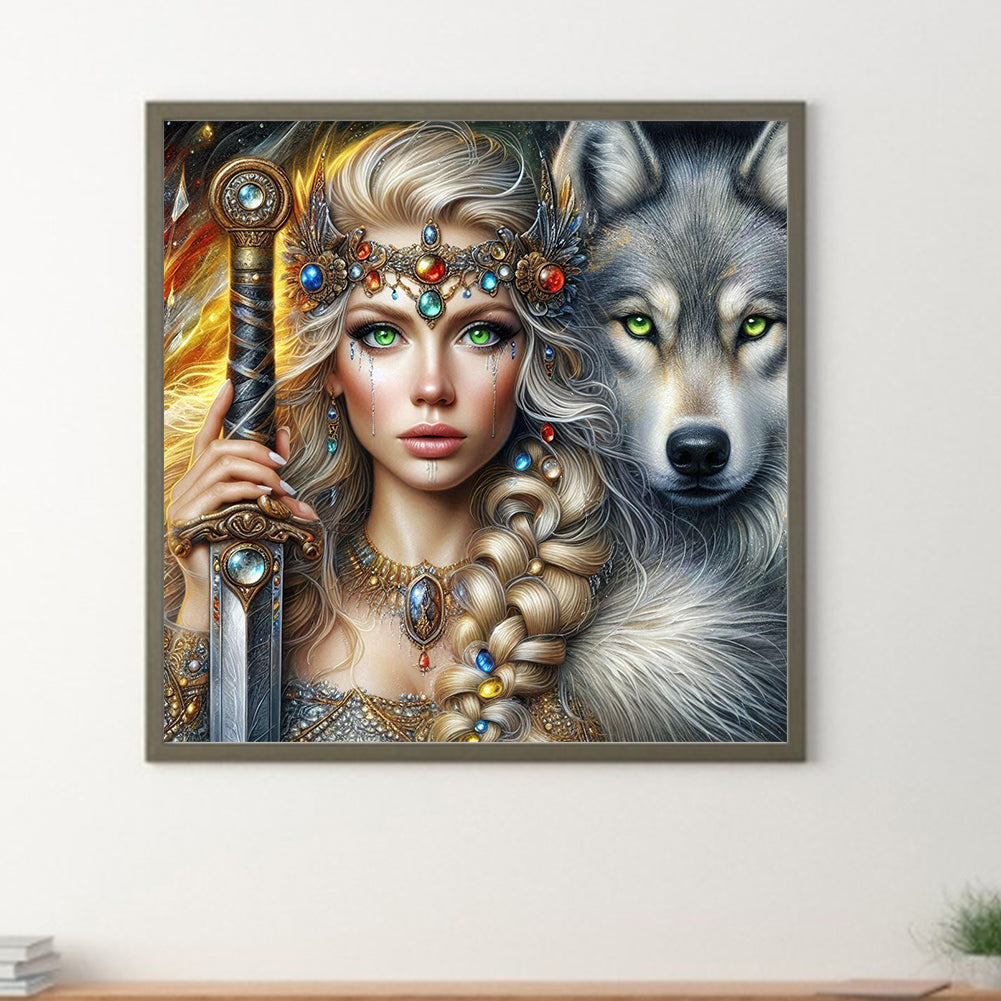 Beauty And The Wolf - Full Round Drill Diamond Painting 40*40CM