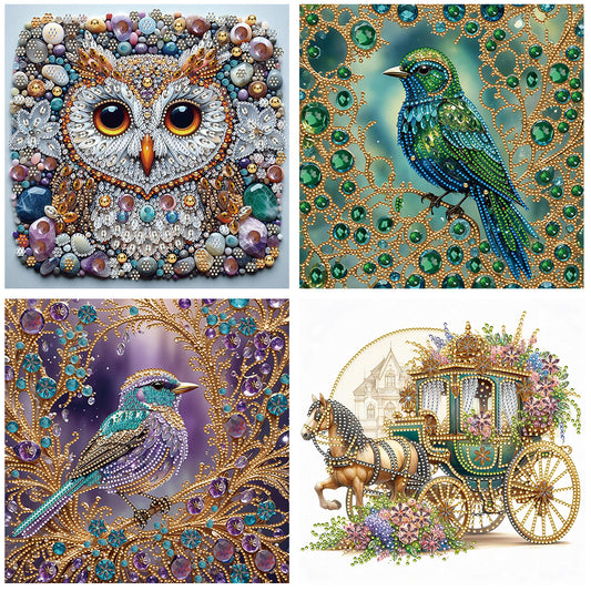 Owl Bird Carriage - Special Shaped Drill Diamond Painting 30*30CM