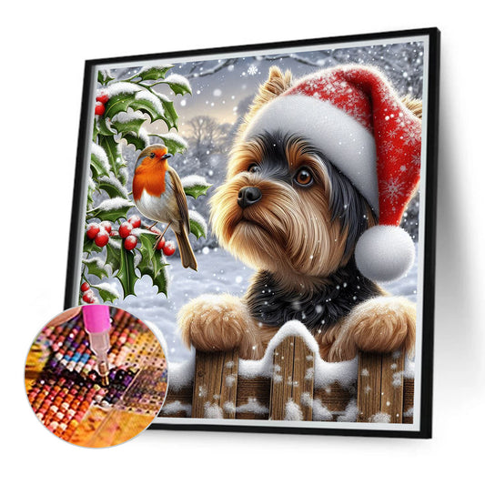 Christmas Puppy - Full Round Drill Diamond Painting 40*40CM