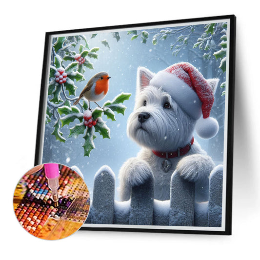 Christmas Puppy - Full Round Drill Diamond Painting 40*40CM