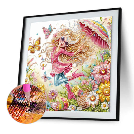 Cute Little Girl - Special Shaped Drill Diamond Painting 30*30CM