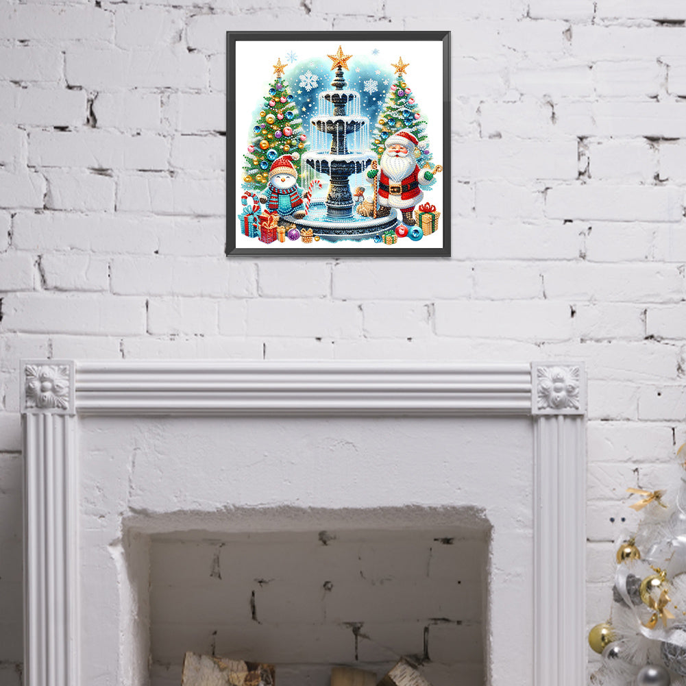 Christmas Fountain - Special Shaped Drill Diamond Painting 40*40CM