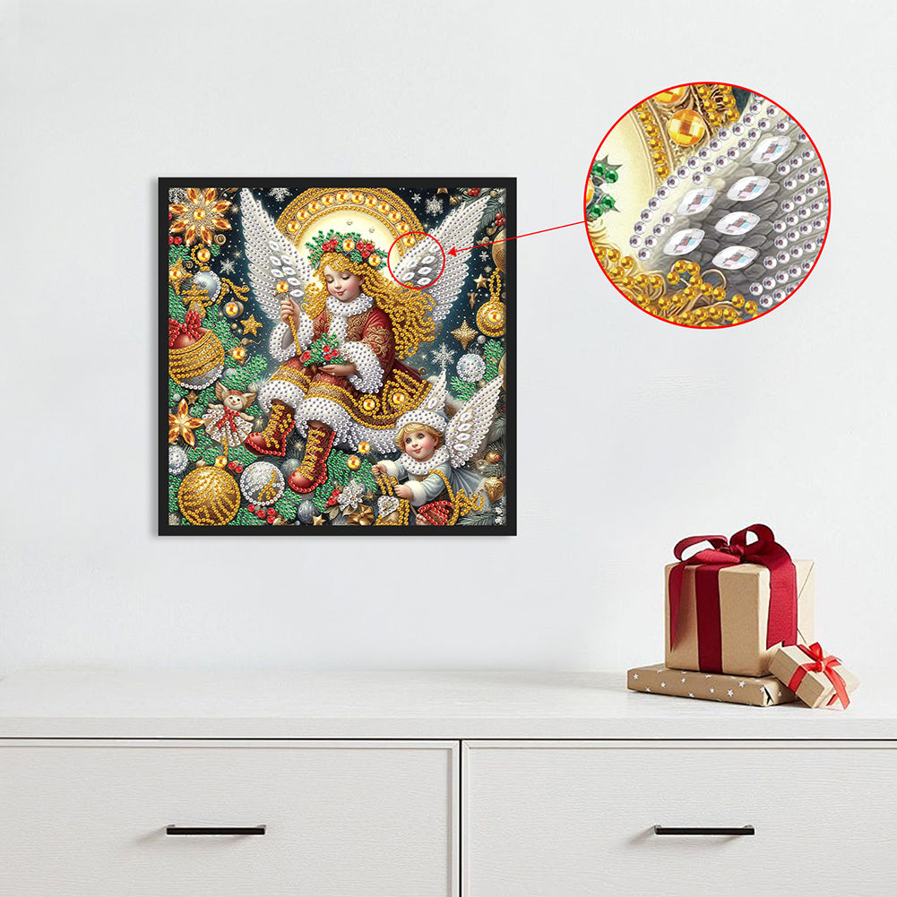 Christmas Atmosphere Angel - Special Shaped Drill Diamond Painting 30*30CM