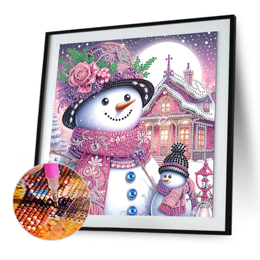 Christmas Atmosphere Snowman - Special Shaped Drill Diamond Painting 30*30CM