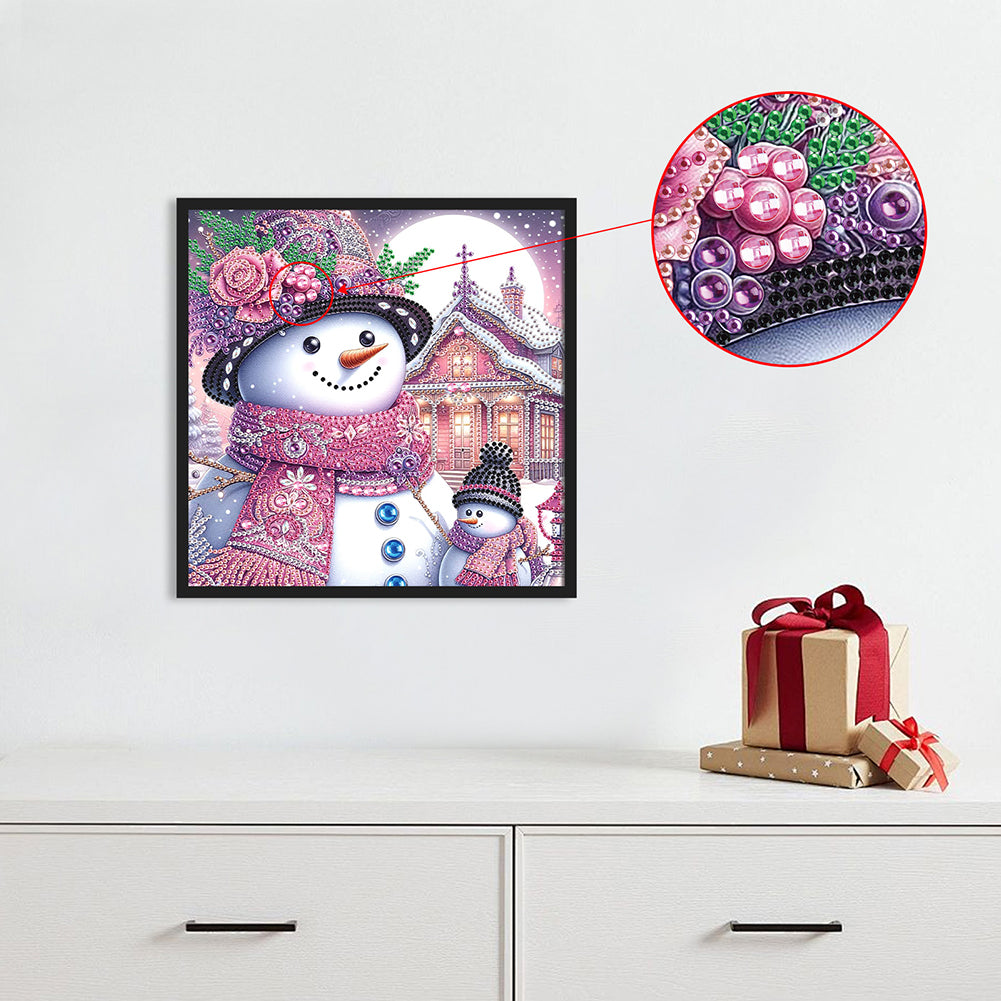 Christmas Atmosphere Snowman - Special Shaped Drill Diamond Painting 30*30CM