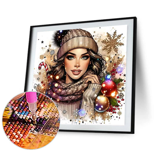 Christmas Girl - Full Round Drill Diamond Painting 40*40CM