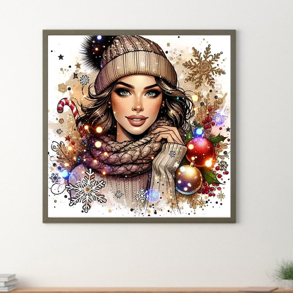 Christmas Girl - Full Round Drill Diamond Painting 40*40CM