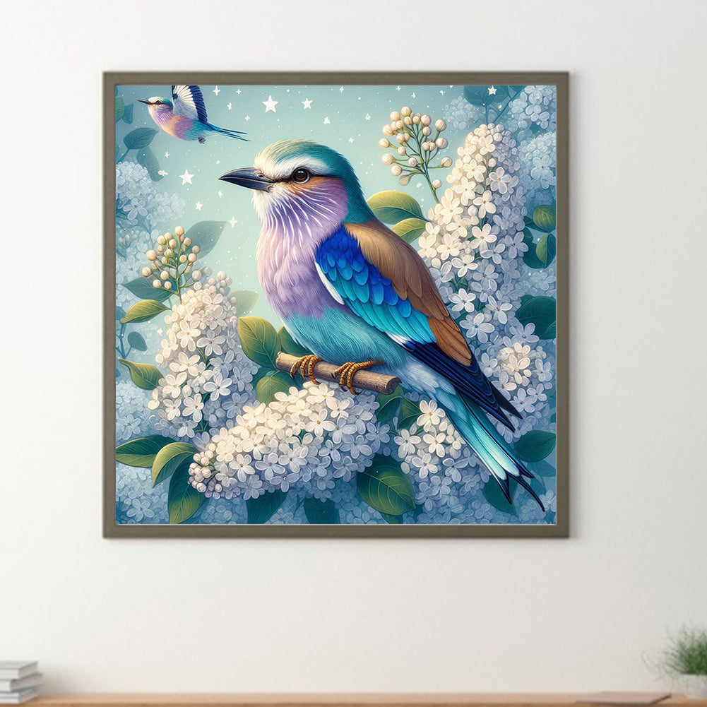 Bird Lilac - Full Round Drill Diamond Painting 30*30CM