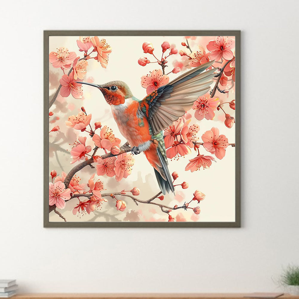Hummingbird Plum - Full Round Drill Diamond Painting 30*30CM