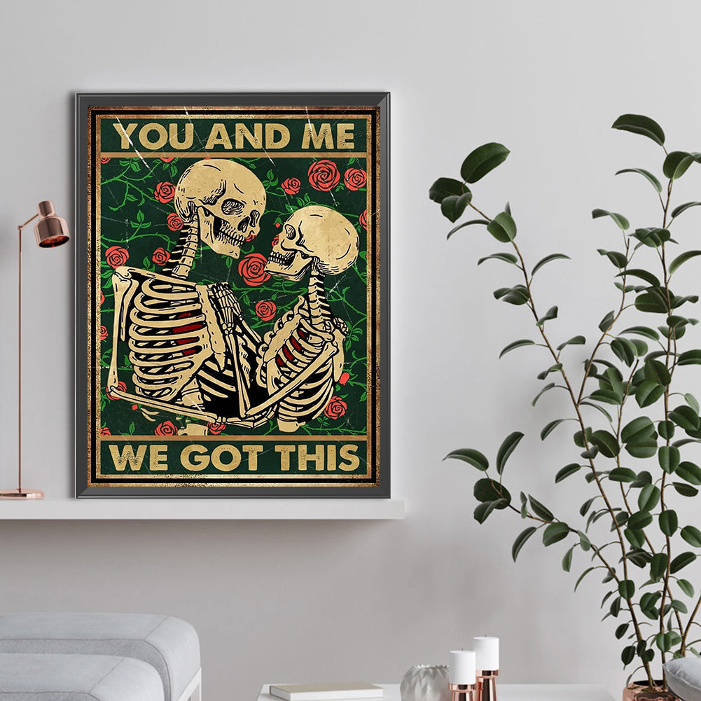 Two Skulls Tarot Cards - Full Round Drill Diamond Painting 30*40CM