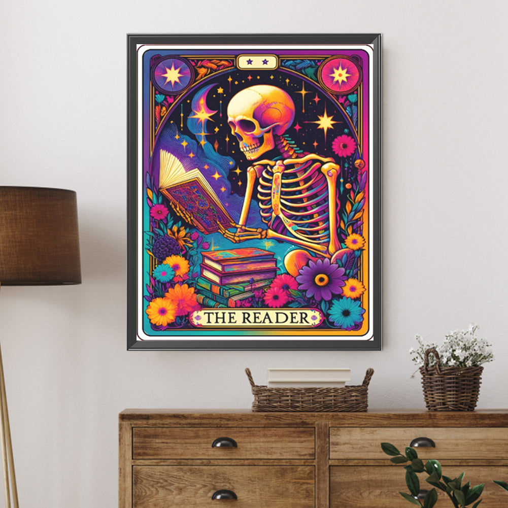 Reader Skeleton - Full AB Round Drill Diamond Painting 40*50CM
